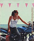 Jack Vettriano a Fille a la moto painting